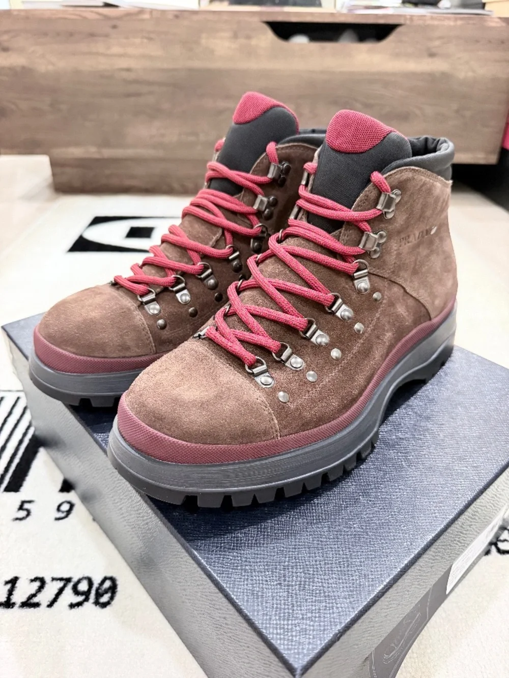 NEW Vintage 2018 Prada Suede Sport Hiking Boots